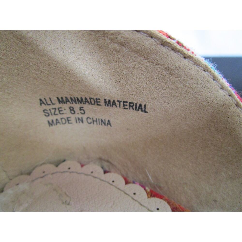 Restricted Multicolor Striped Fabric D'Orsay Flats Women’s Shoes Size 8.5 - Picture 5 of 10